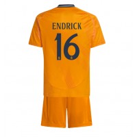 Camisa de Futebol Real Madrid Endrick #16 Equipamento Secundário Infantil 2024-25 Manga Curta (+ Calças curtas)